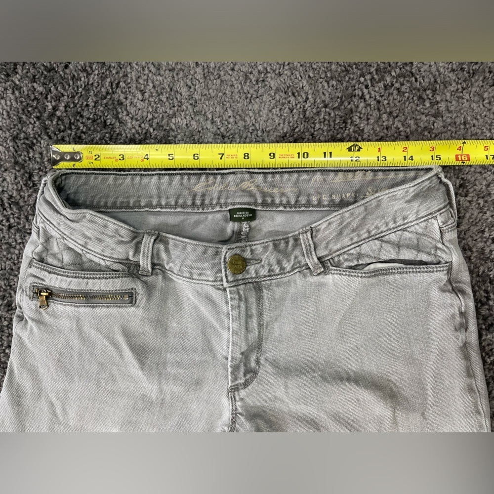 Eddie Bauer Modern slim fit cargo pockets light gray low rise denim jeans size 8 - Picture 9 of 16